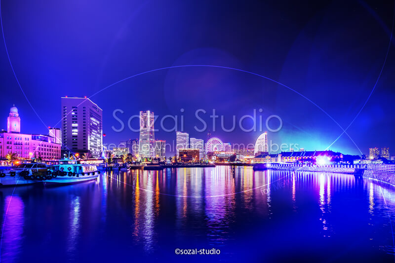 ブログ記事用無料イメージ画像：きらめく横浜の夜景 ４素材｜素材スタジオ